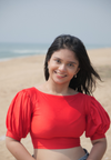Red Puff Sleeve Blouse - The Maternity Store by Preethiwear