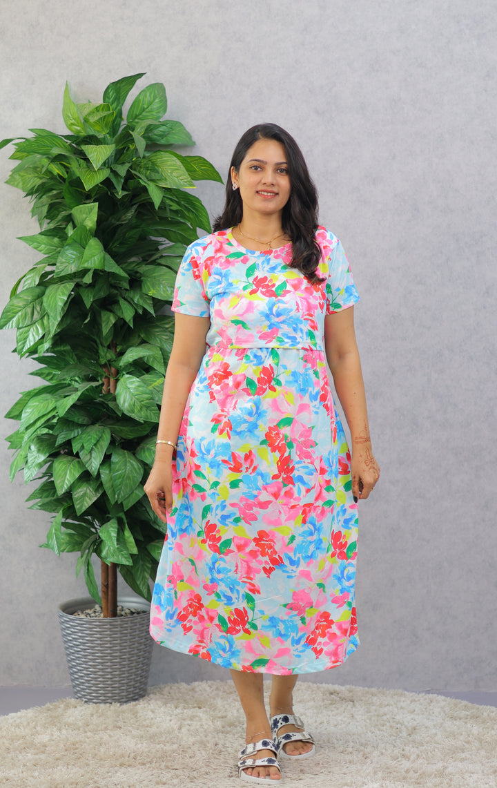 Jenita1 SoftCotton Calf Length Maternity Loungewear