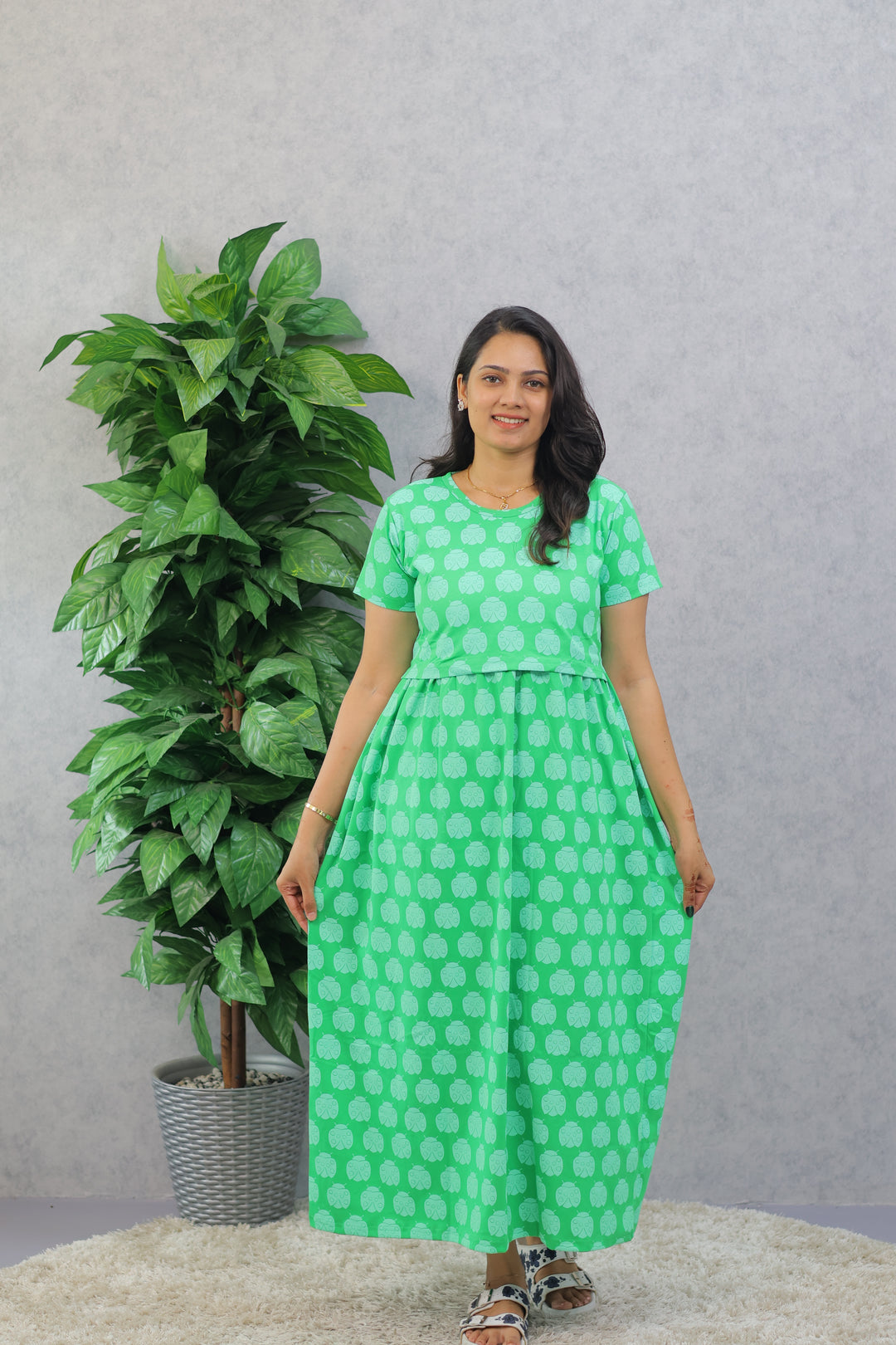 Nilofar SoftCotton Full Length Maternity Loungewear