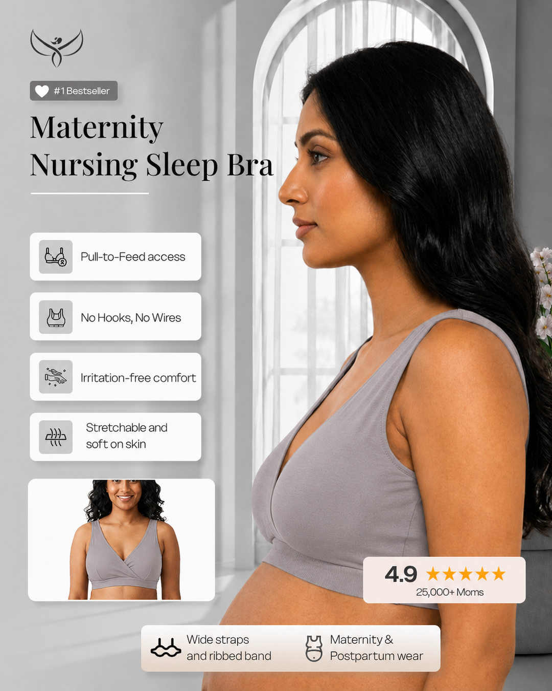 Pull-down Nursing Bra