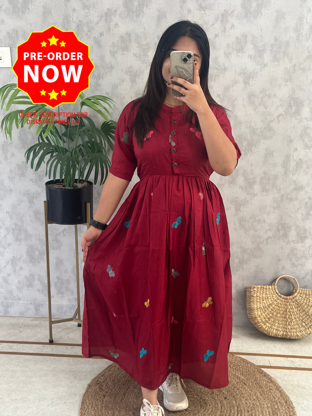 Joy Maternity Kurthi with center Button