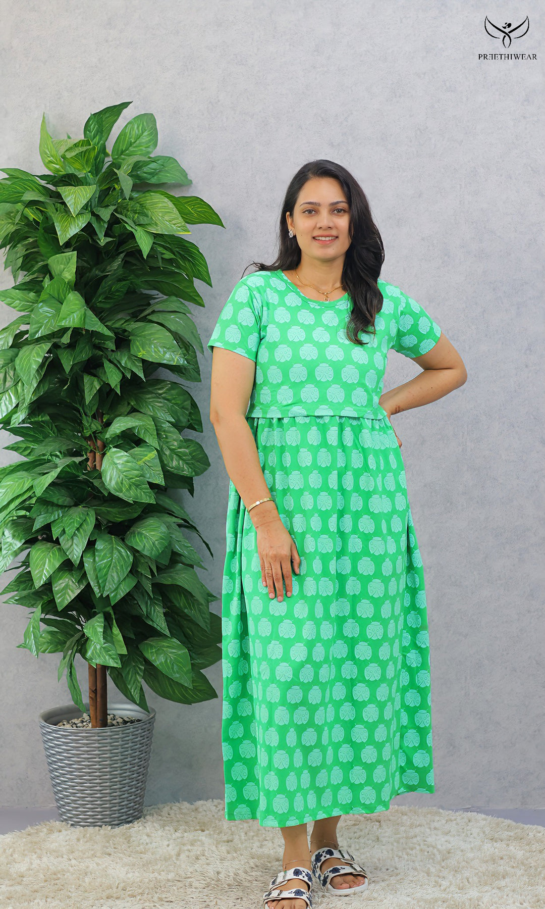 Nilofar SoftCotton Full Length Maternity Loungewear