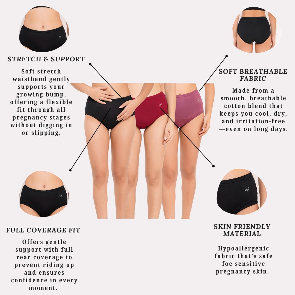 Combo Everyday Maternity Panties (Pre & Post Delivery) – Pack of 3