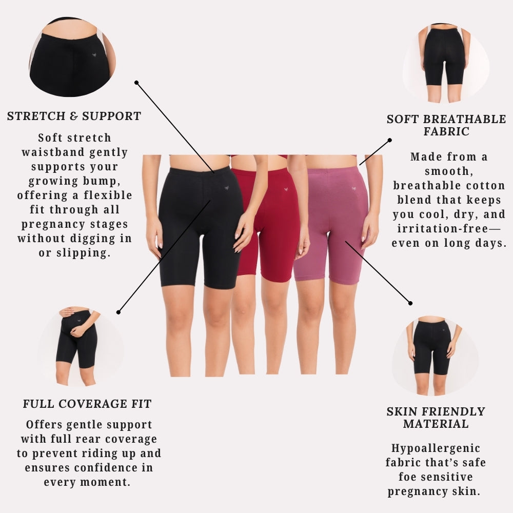 Preethiwear Maternity & Postpartum Tights  Pack of 3