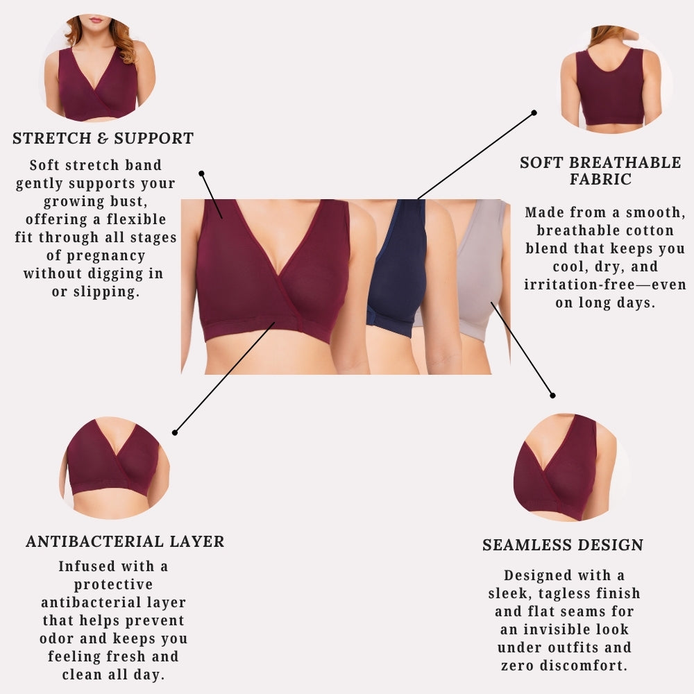 Combo Maternity Nursing Sleep Bra Pack of 3