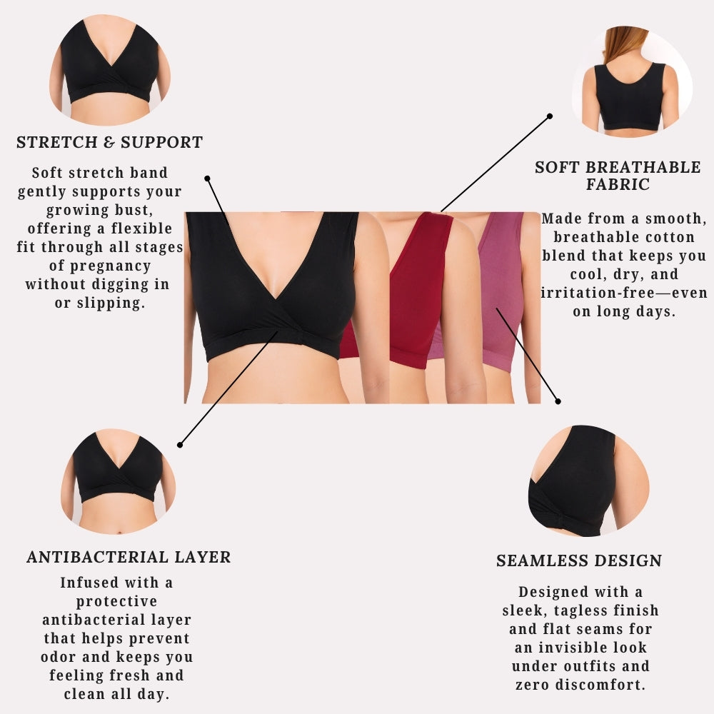 Combo Maternity Nursing Sleep Bra Pack of 3