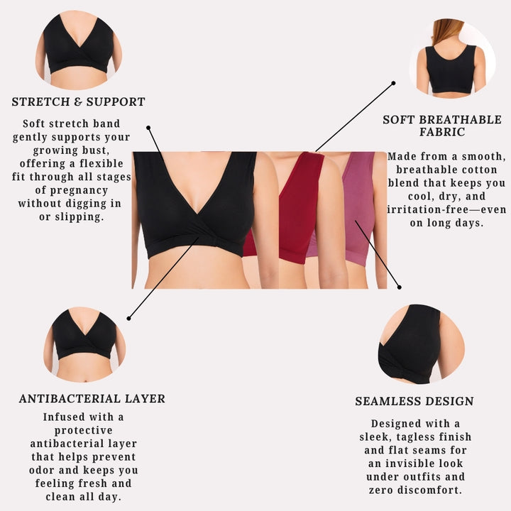 Combo Maternity Nursing Sleep Bra Pack of 3