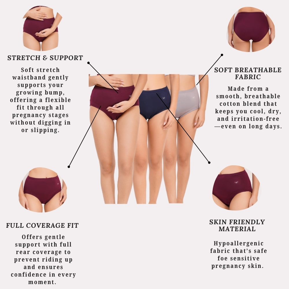 Combo Everyday Maternity Panties (Pre & Post Delivery) – Pack of 3