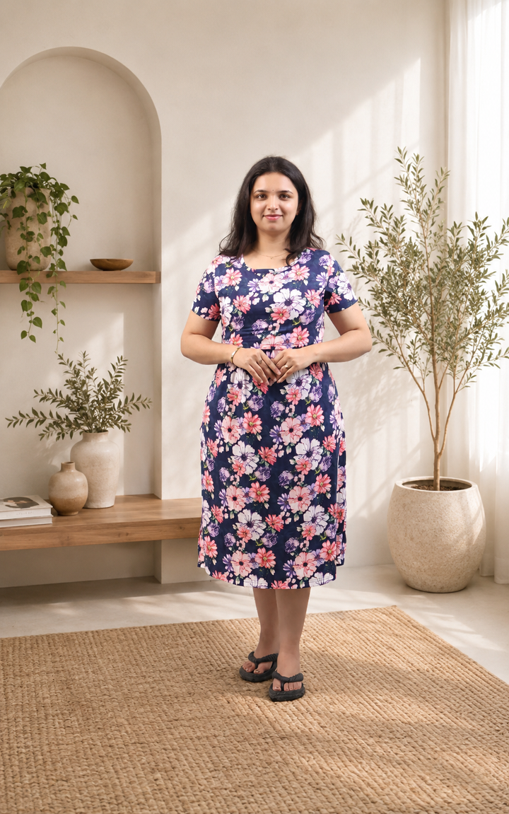 Vinuta1  SoftCotton Calf Length Maternity Loungewear