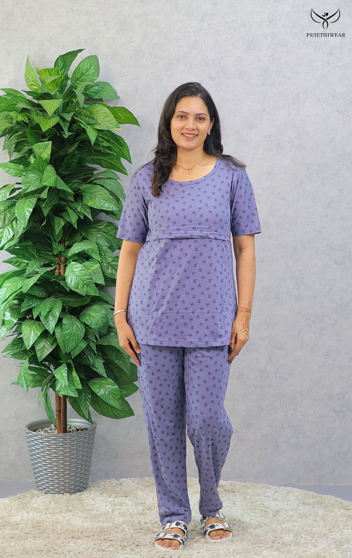 Sushma1 SoftCotton Maternity Top Pant Set