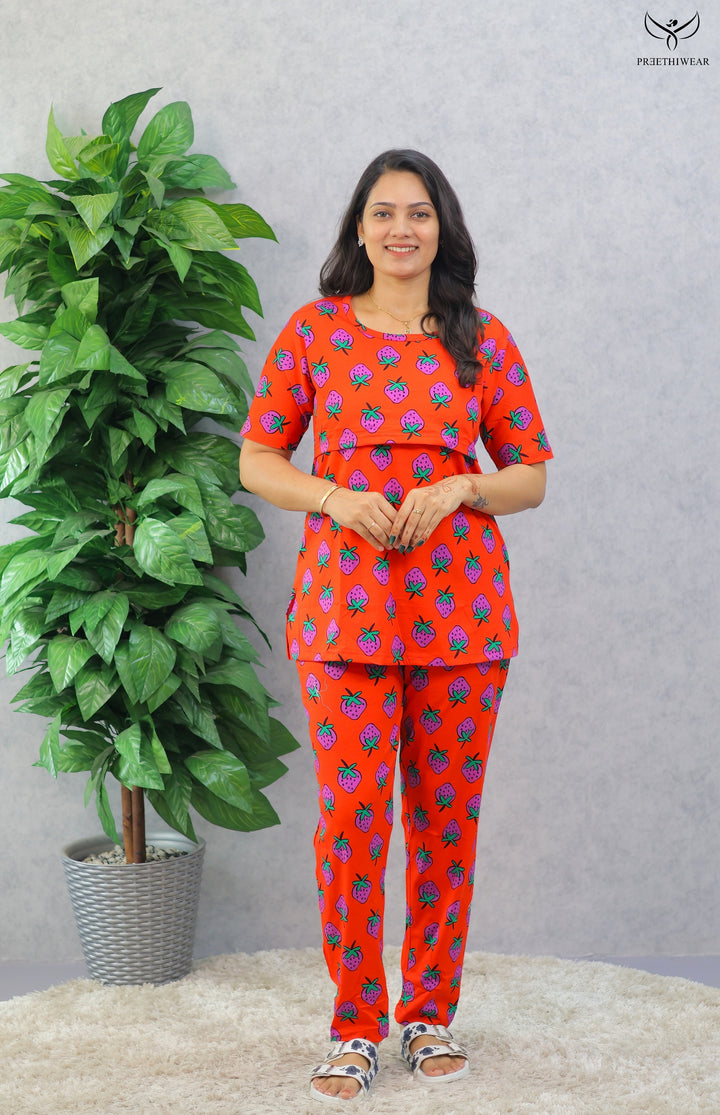 Nivetha1 SoftCotton Maternity Top Pant Set