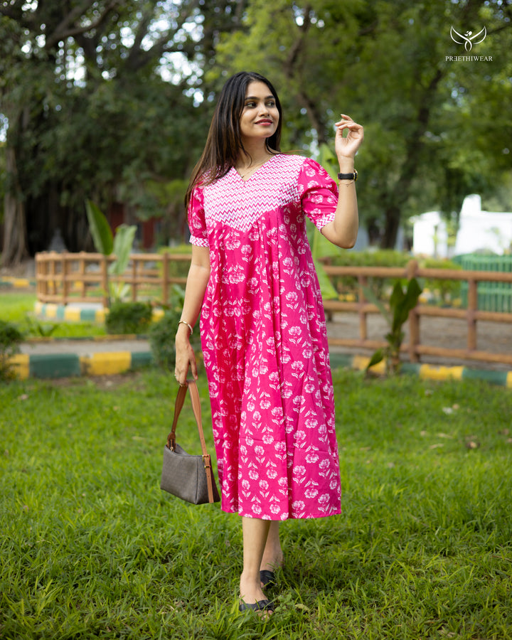 Silviya Maternity Dress with Center Zip  (PREORDER-JULY16)