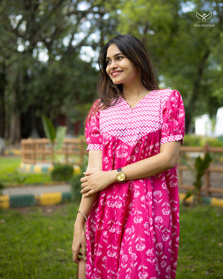 Silviya Maternity Dress with Center Zip  (PREORDER-JULY16)