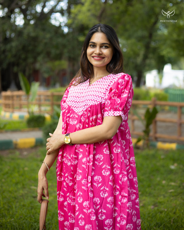 Silviya Maternity Dress with Center Zip  (PREORDER-JULY16)