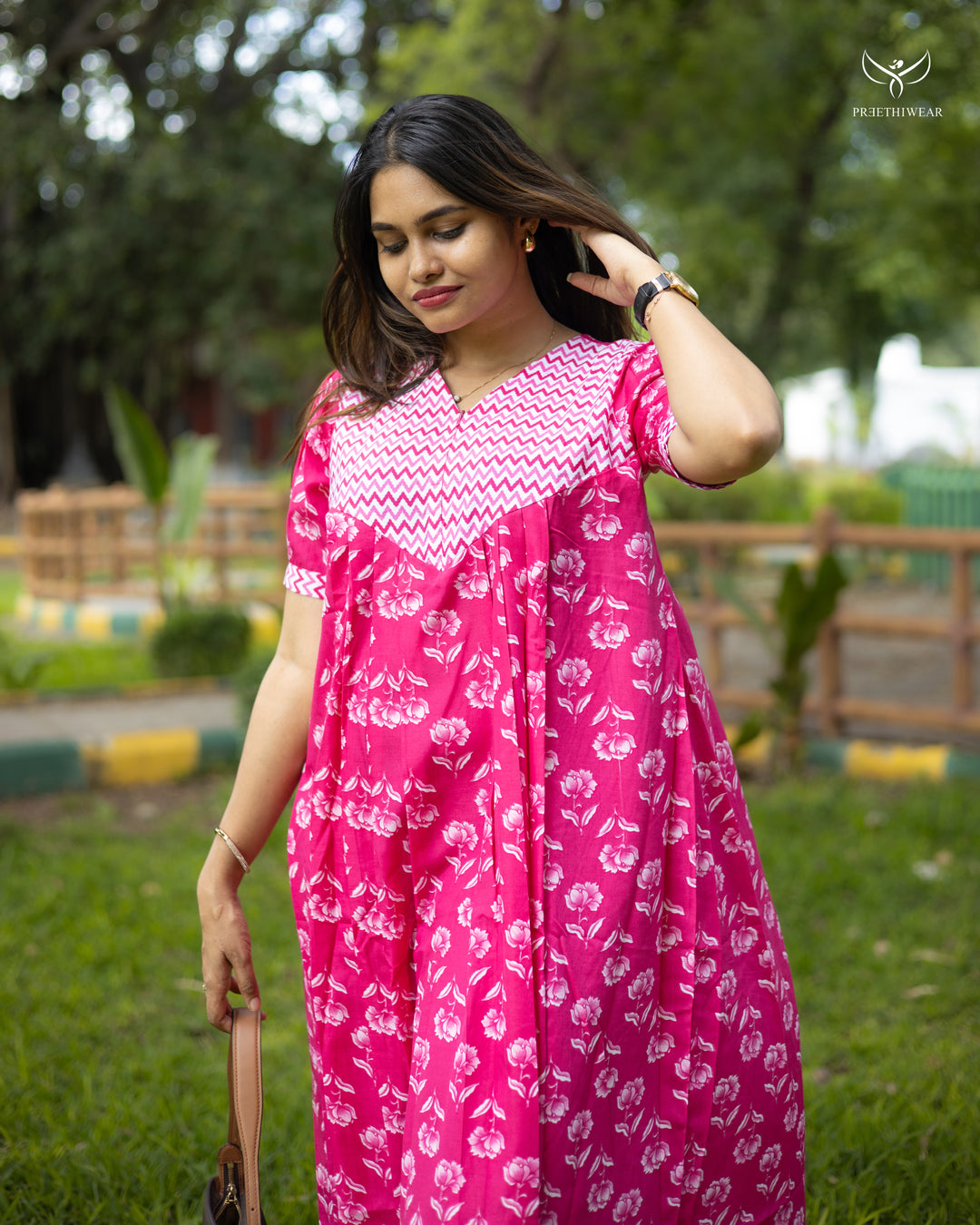 Silviya Maternity Dress with Center Zip  (PREORDER-JULY16)