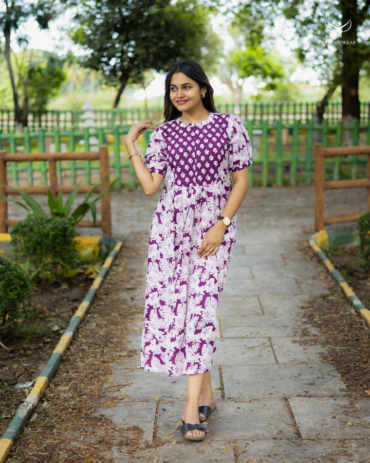 Rishitha Maternity Dress with Center Zip  (PREORDER-JULY16)