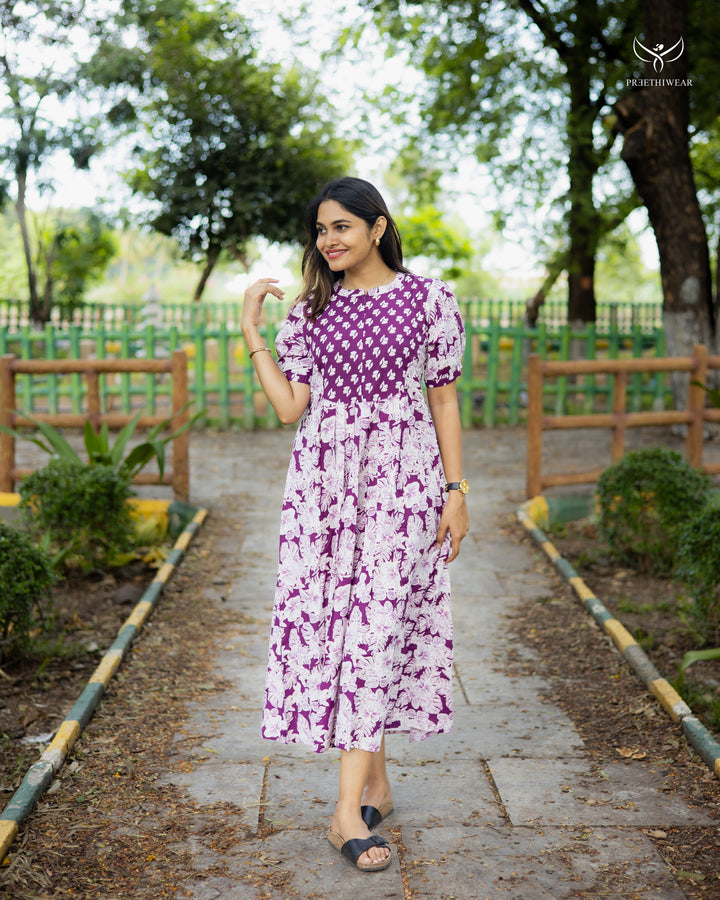 Rishitha Maternity Dress with Center Zip  (PREORDER-JULY16)