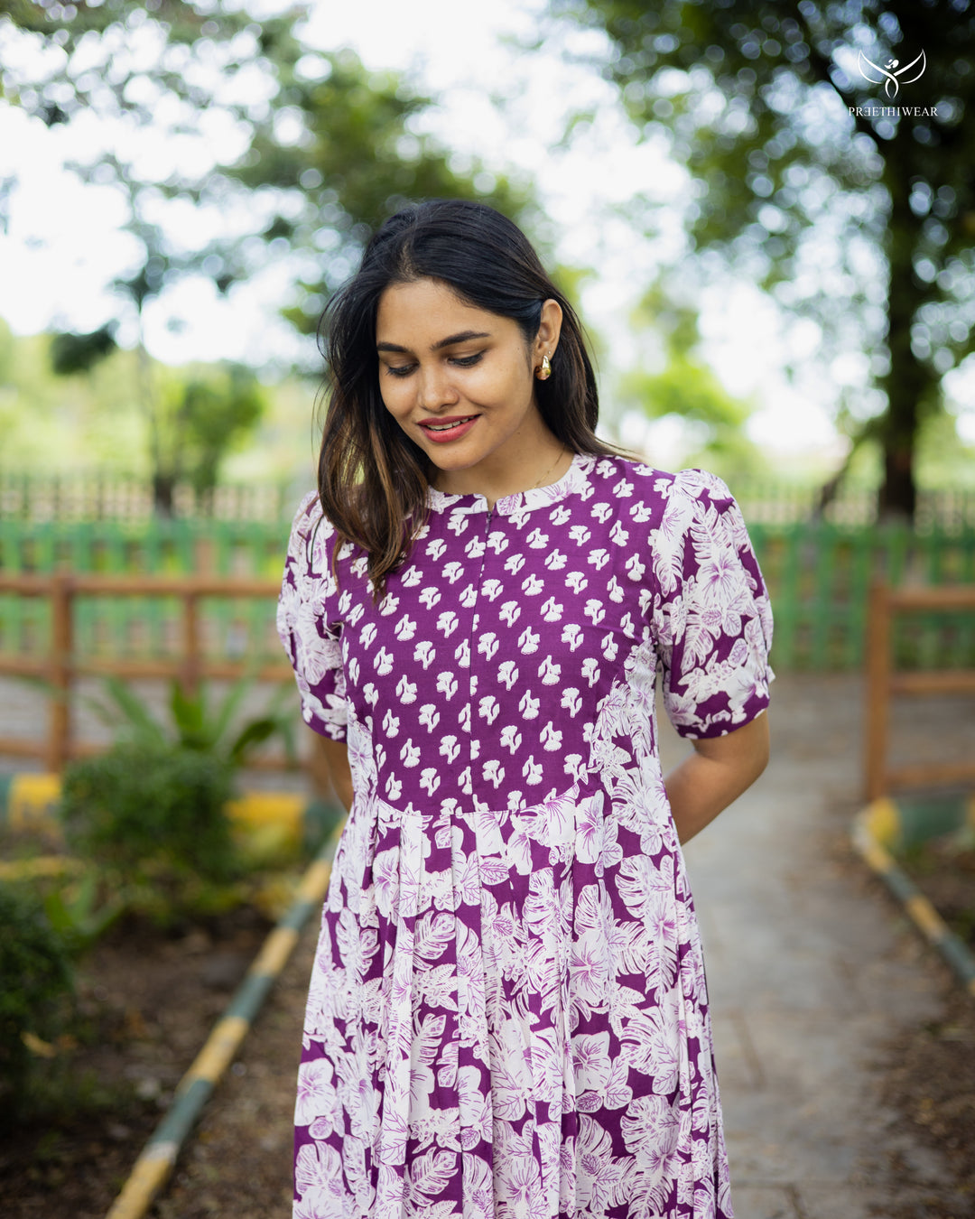 Rishitha Maternity Dress with Center Zip  (PREORDER-JULY16)
