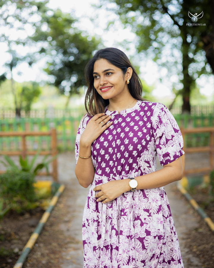 Rishitha Maternity Dress with Center Zip  (PREORDER-JULY16)