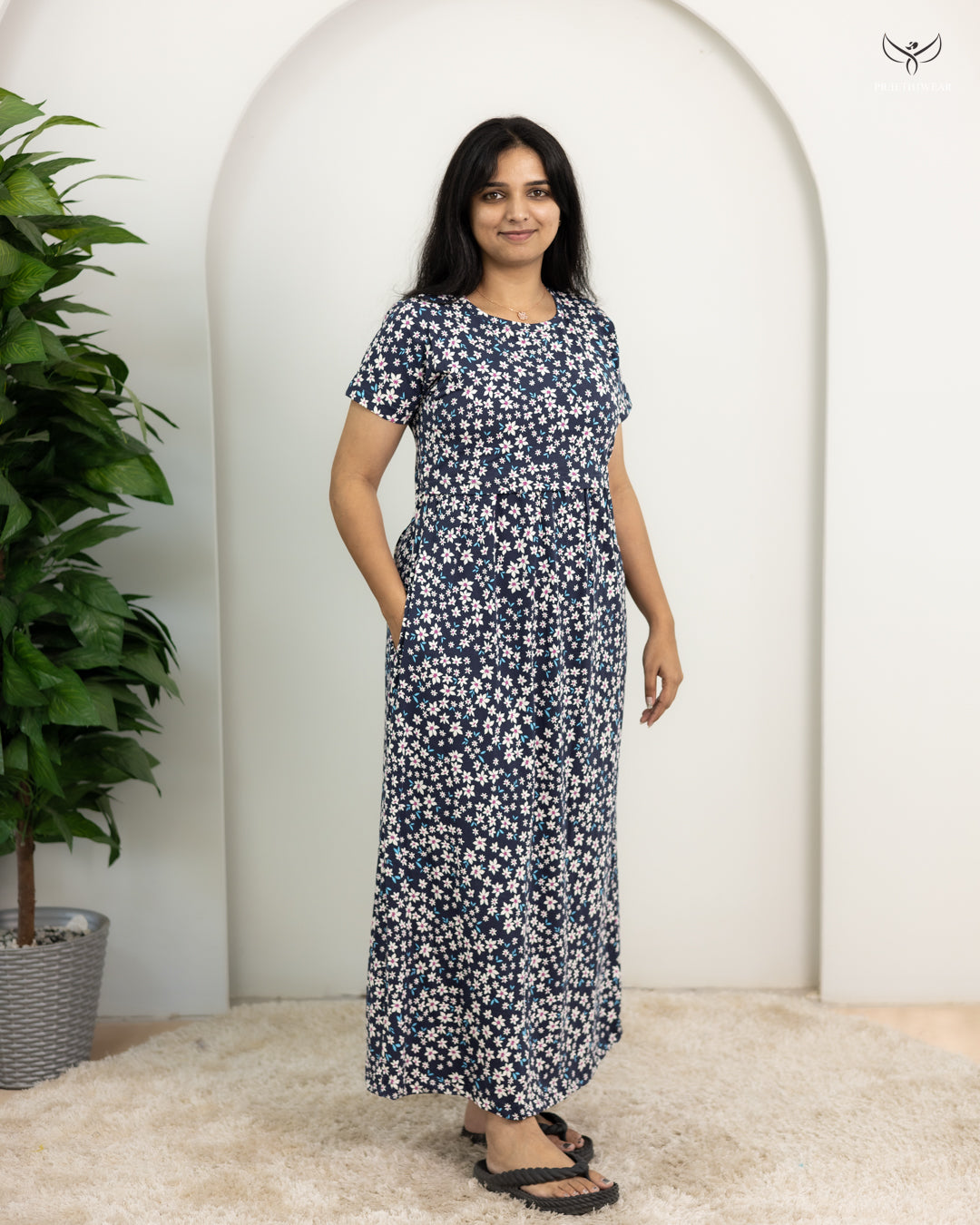 Binita1 SoftCotton Full Length Maternity Loungewear