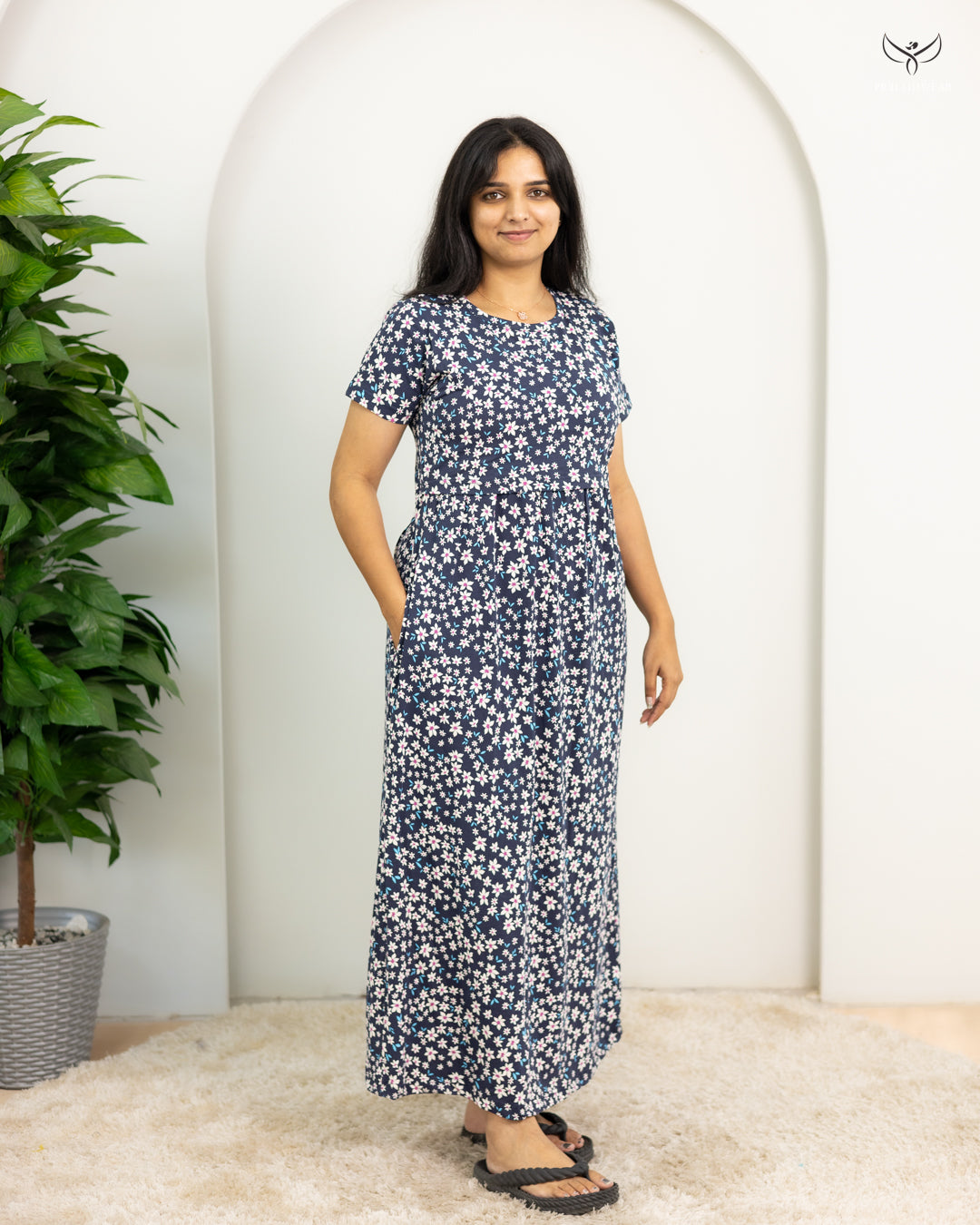 Binita1 SoftCotton Full Length Maternity Loungewear