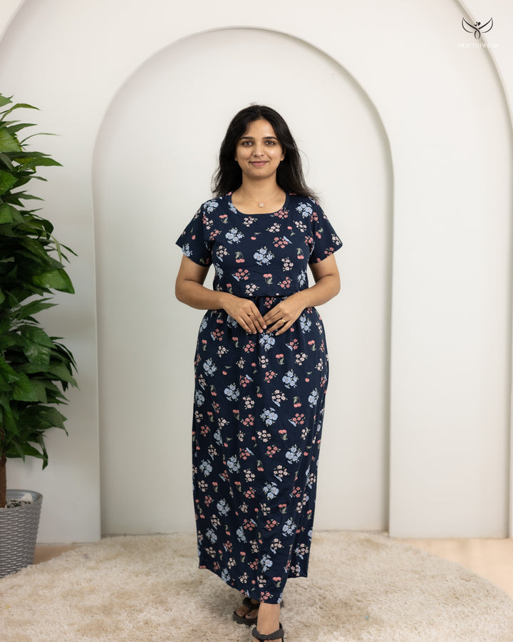 Leela3  SoftCotton Full Length Maternity Loungewear