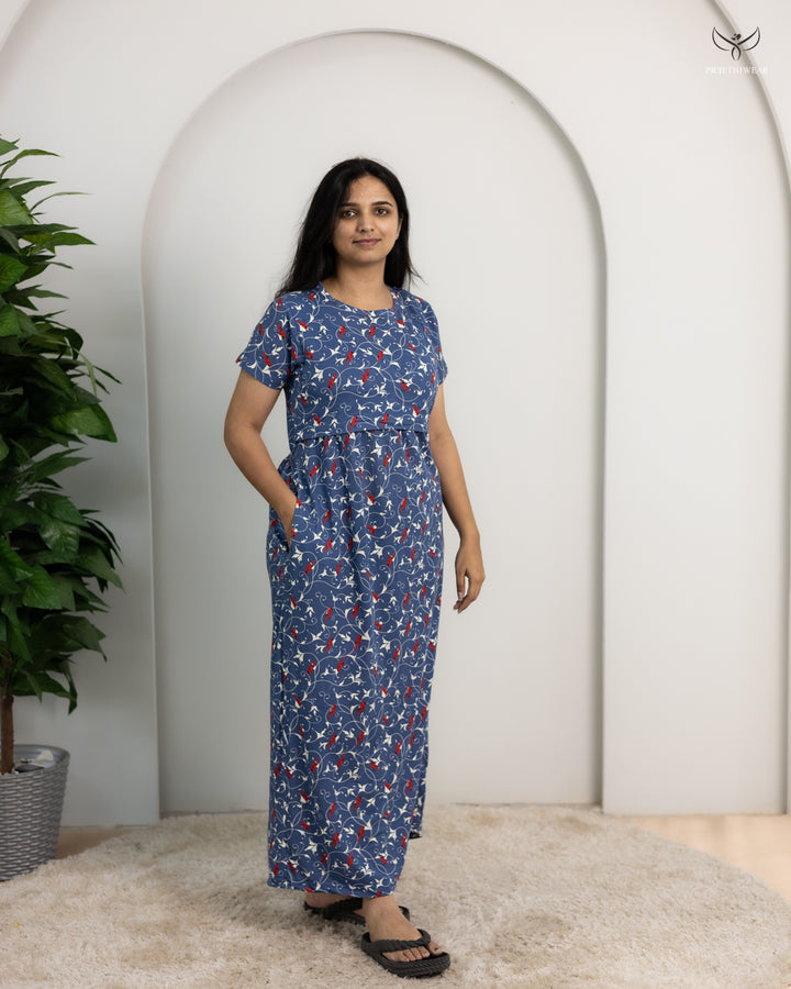 Mahitha  SoftCotton Full Length Maternity Loungewear