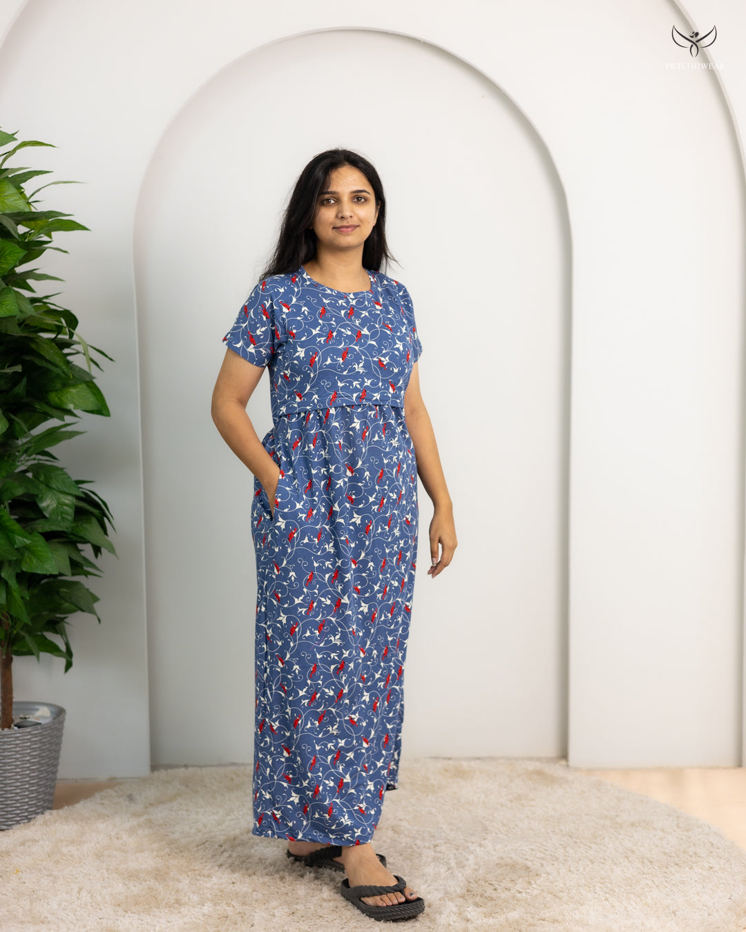 Mahitha  SoftCotton Full Length Maternity Loungewear