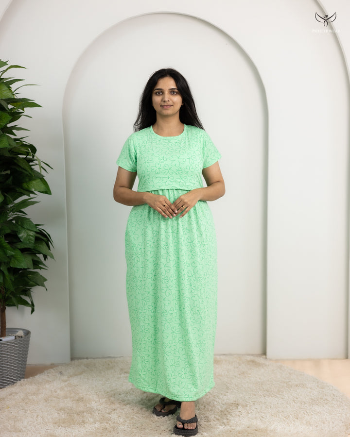 Geetha1  SoftCotton Full Length Maternity Loungewear