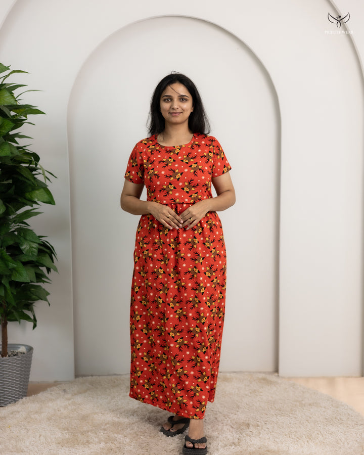 Usha2  SoftCotton Full Length Maternity Loungewear