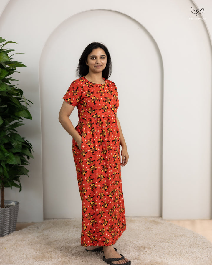 Usha2  SoftCotton Full Length Maternity Loungewear