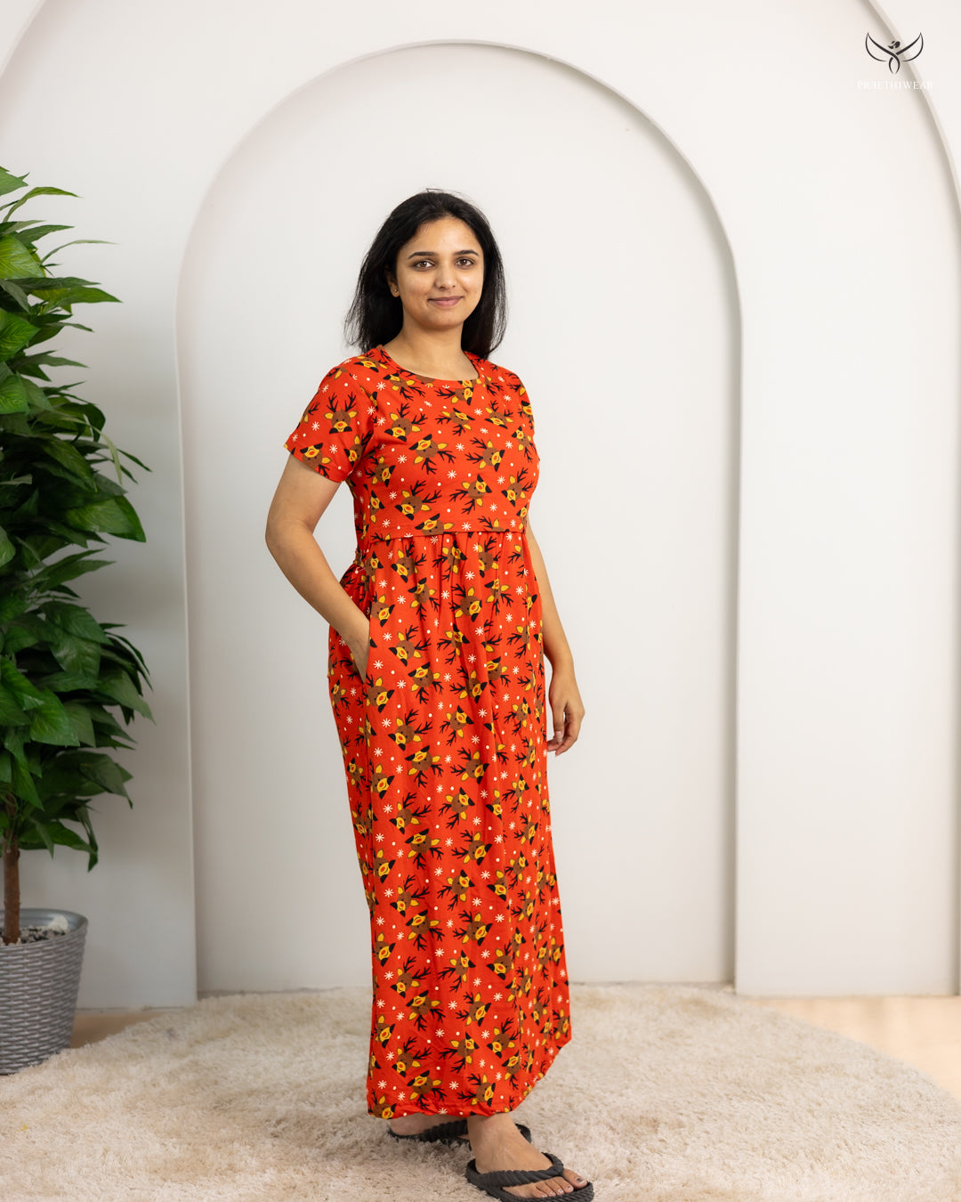 Usha2  SoftCotton Full Length Maternity Loungewear