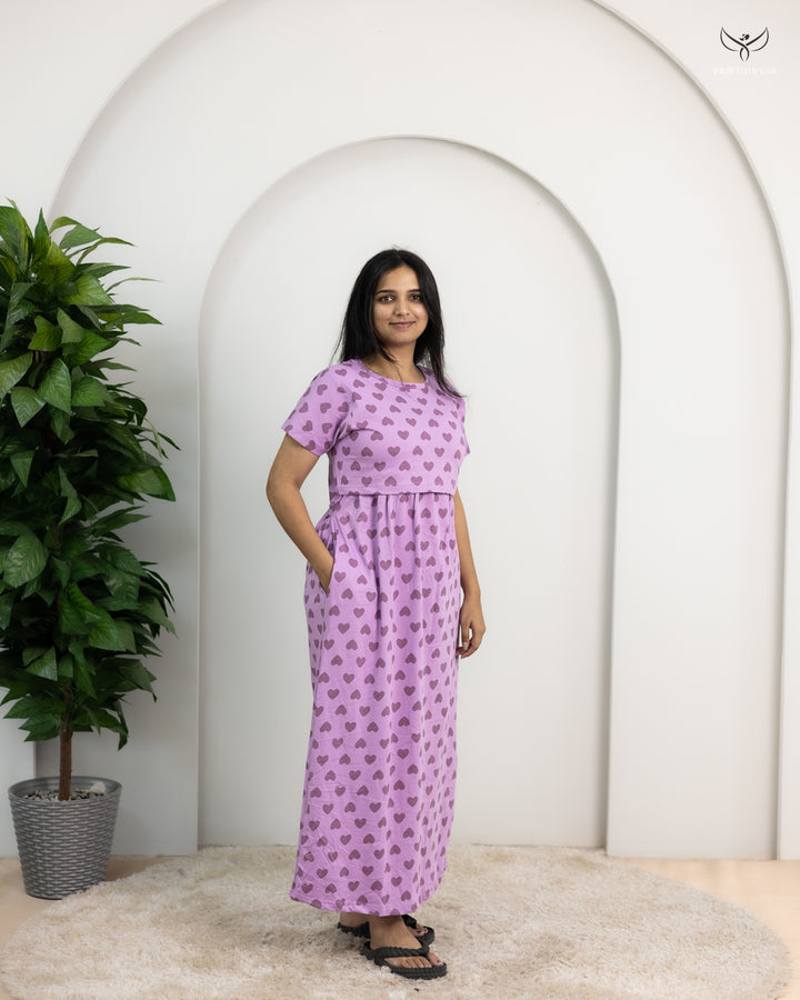 Saira  SoftCotton Full Length Maternity Loungewear