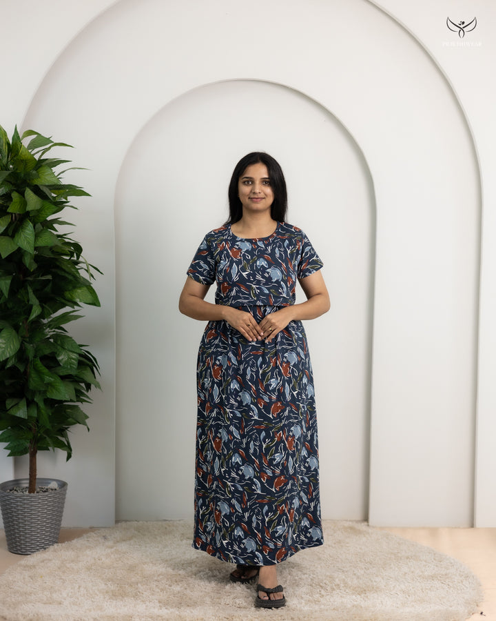 Sonali3  SoftCotton Full Length Maternity Loungewear