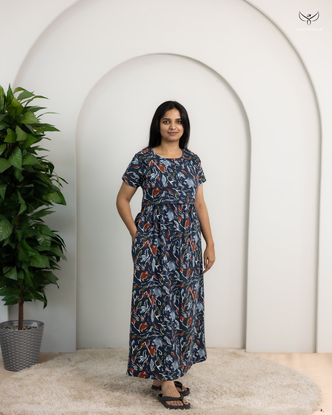 Sonali3  SoftCotton Full Length Maternity Loungewear