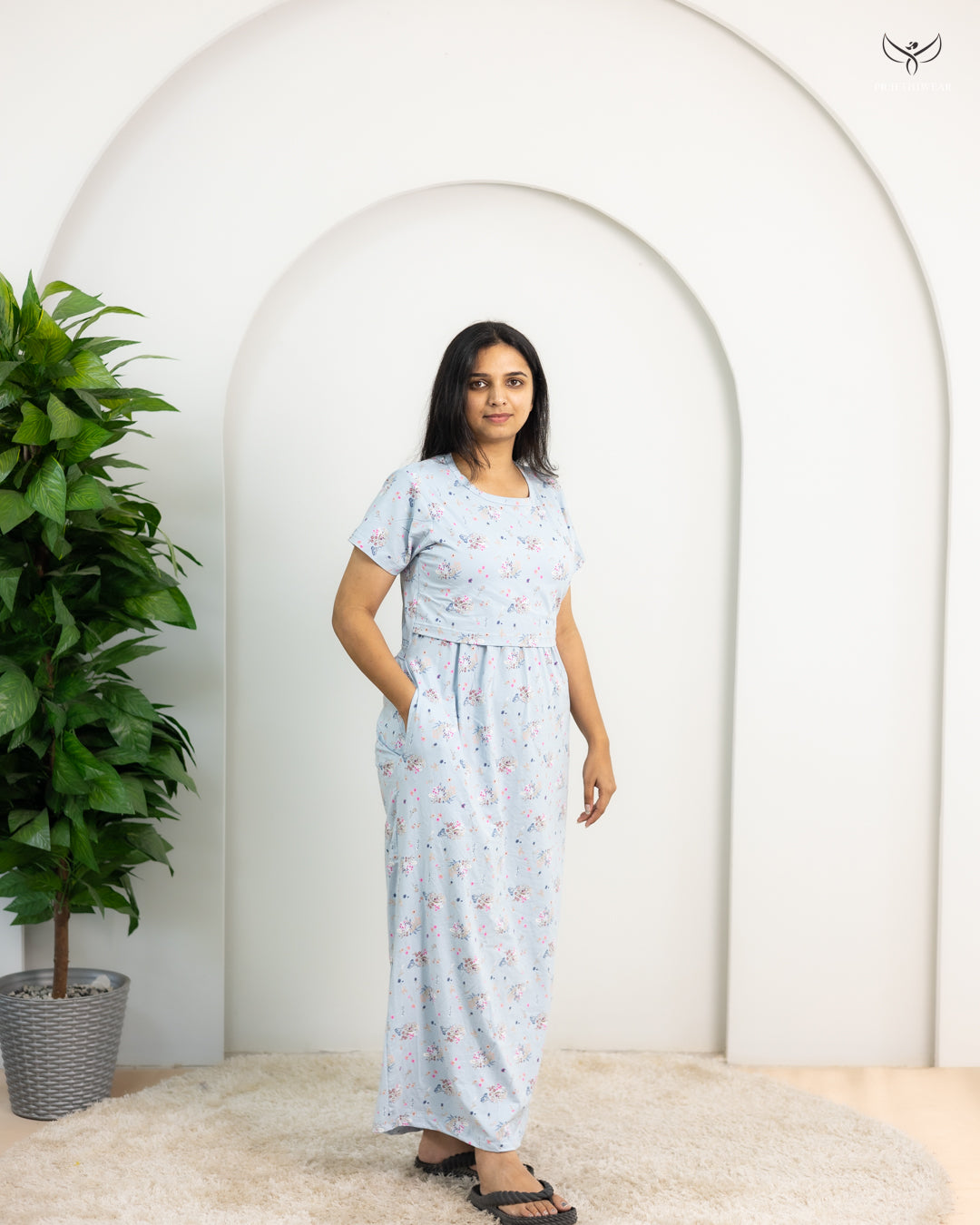 Dharini  SoftCotton Full Length Maternity Loungewear