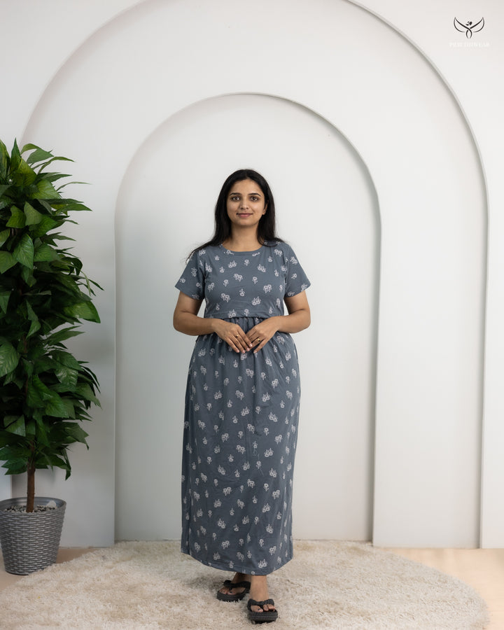 Nithila2  SoftCotton Full Length Maternity Loungewear
