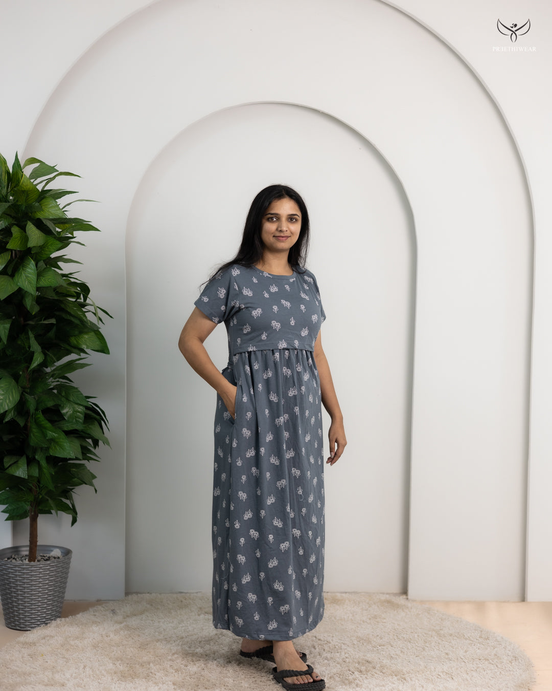 Nithila2  SoftCotton Full Length Maternity Loungewear