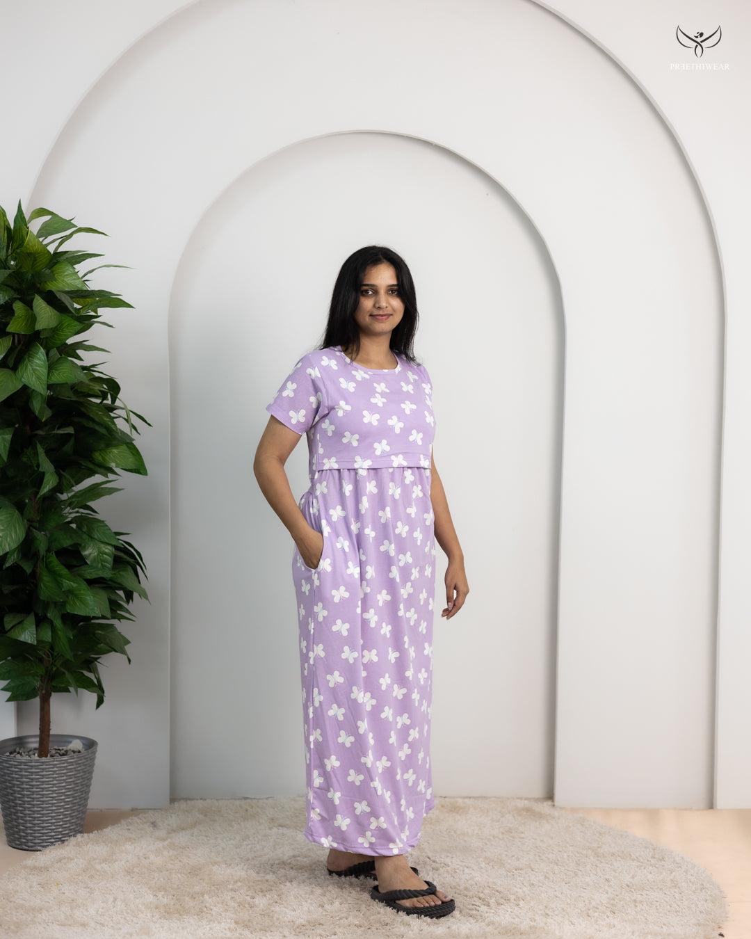 Vaishna  SoftCotton Full Length Maternity Loungewear