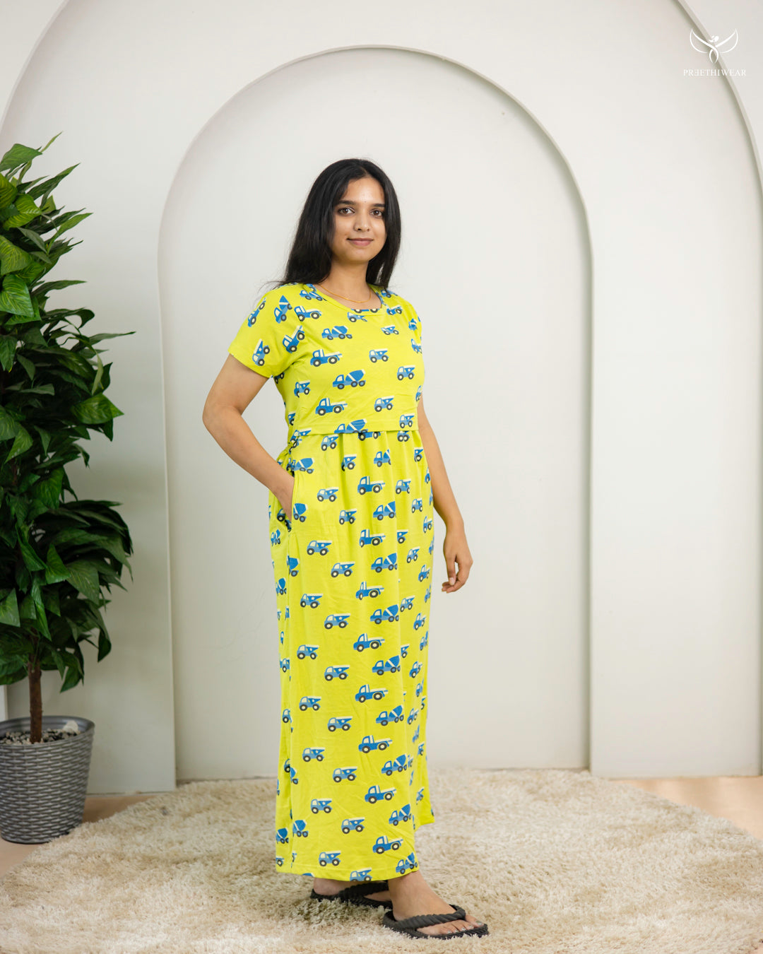 Nivetha2  SoftCotton Full Length Maternity Loungewear