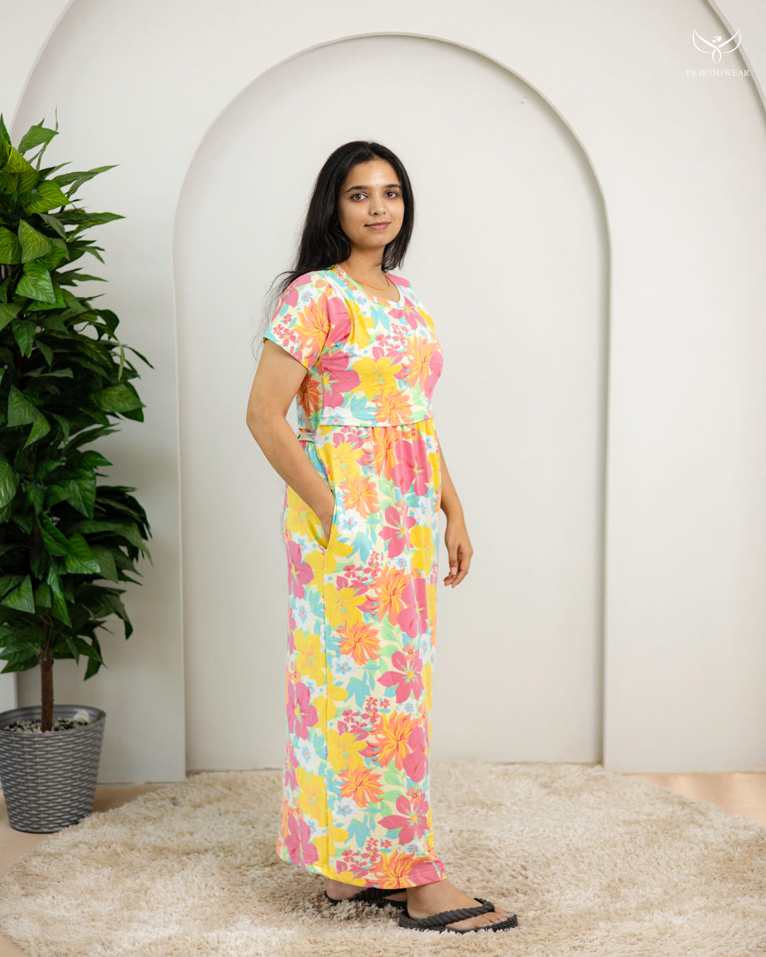 Kalyani  Lightweight SoftCotton Full Length Maternity Loungewear