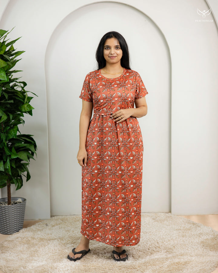 Abila1  PolyCotton Full Length Maternity Loungewear