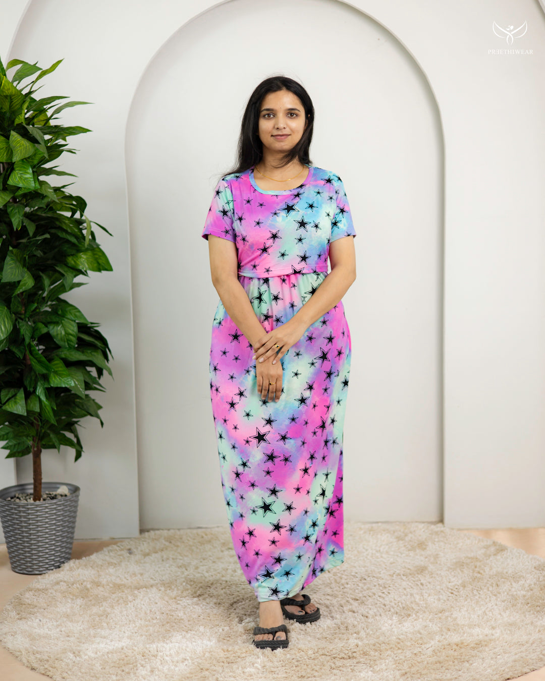 Yamuna1  Lightweight SoftCotton Full Length Maternity Loungewear