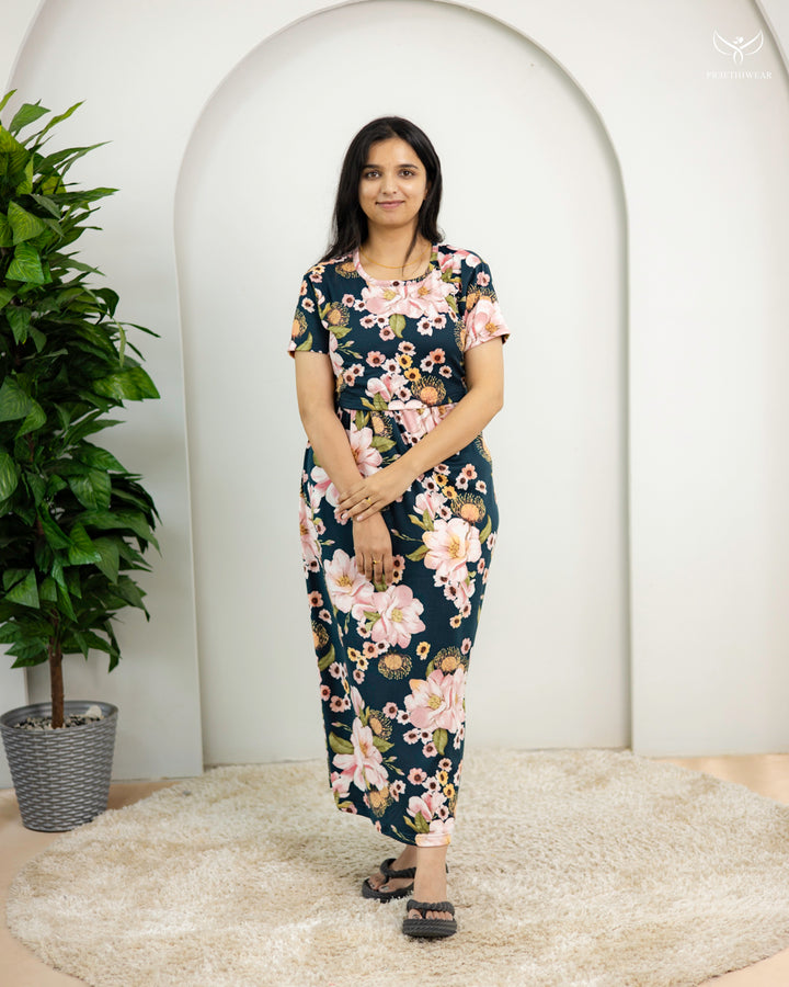 Aamina  Lightweight SoftCotton Full Length Maternity Loungewear