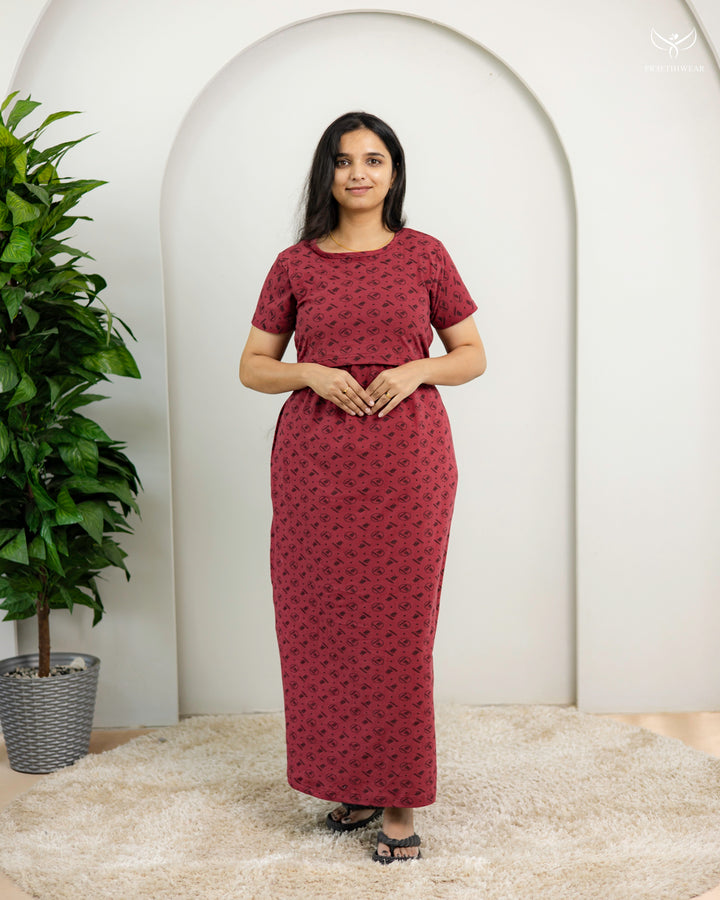 Keerthika SoftCotton Full Length Maternity Loungewear