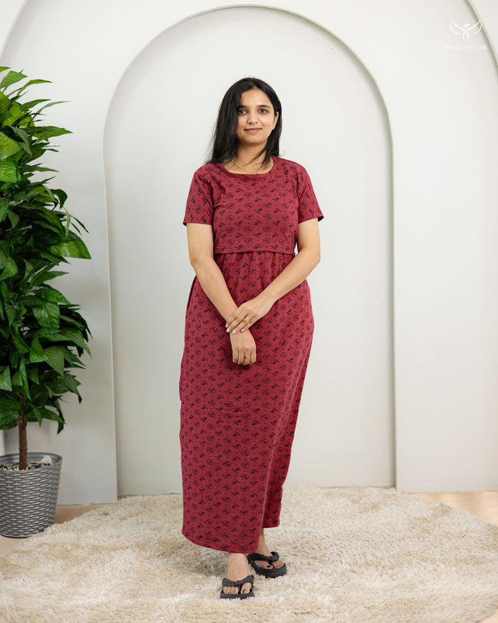 Keerthika SoftCotton Full Length Maternity Loungewear