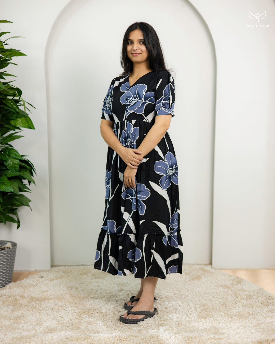 Jothika Maternity Dress with center Zip