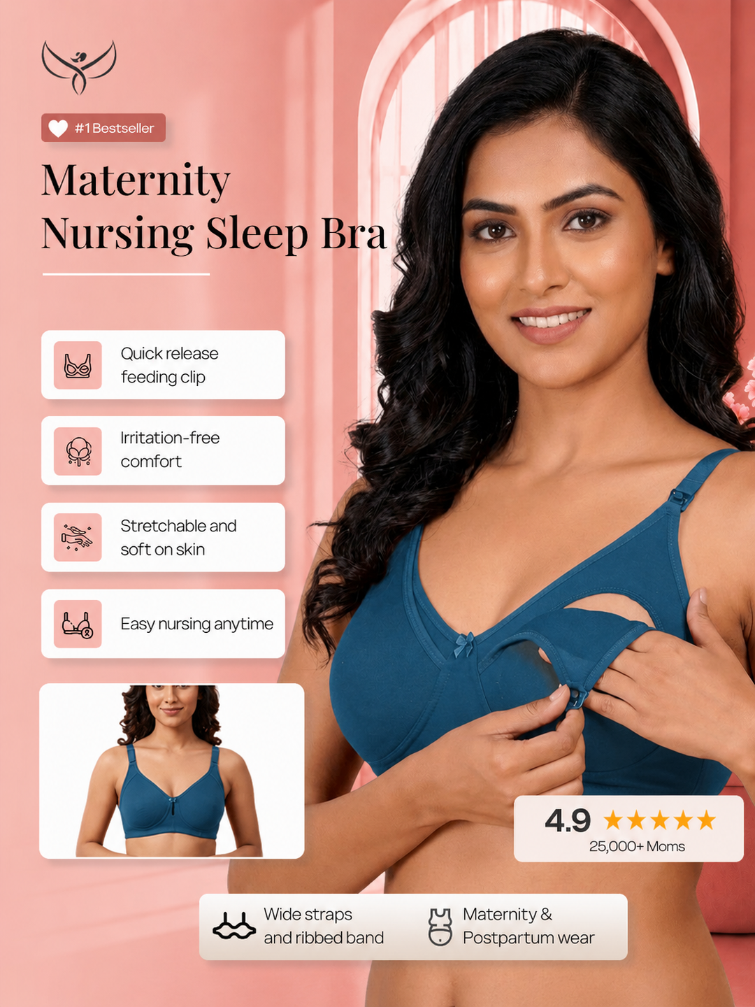 Clip-down Nursing Bra – Bamboo Cotton