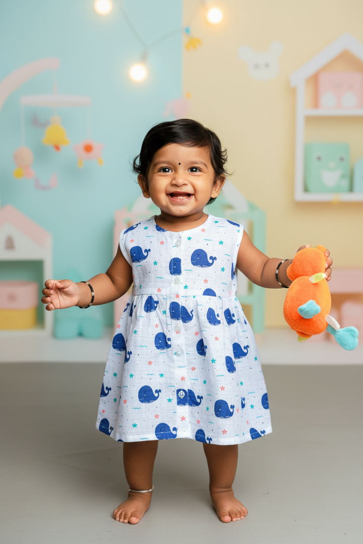 Whales Frock / Bloomers