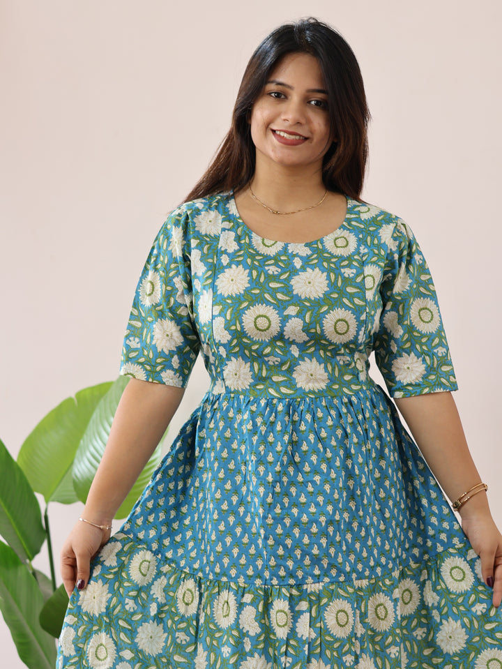 Arya Maternity Cotton kurthi  With Double Flare